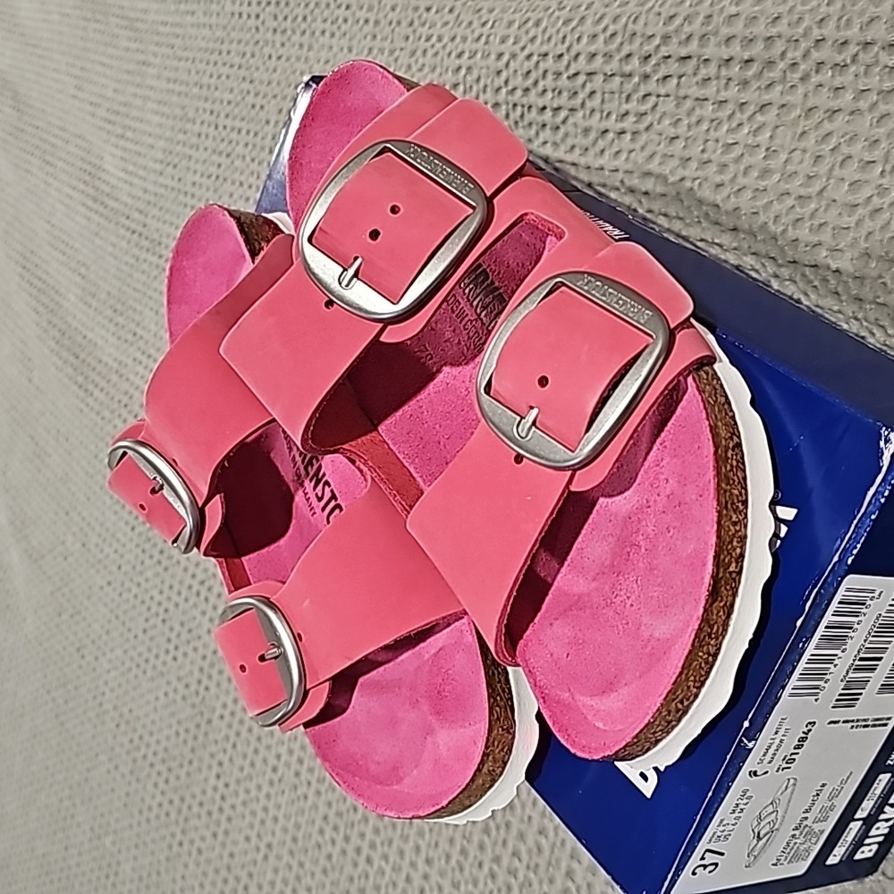 Birkenstock Arizona Big Buckle Fuschia Tulip Nubuck Sandals